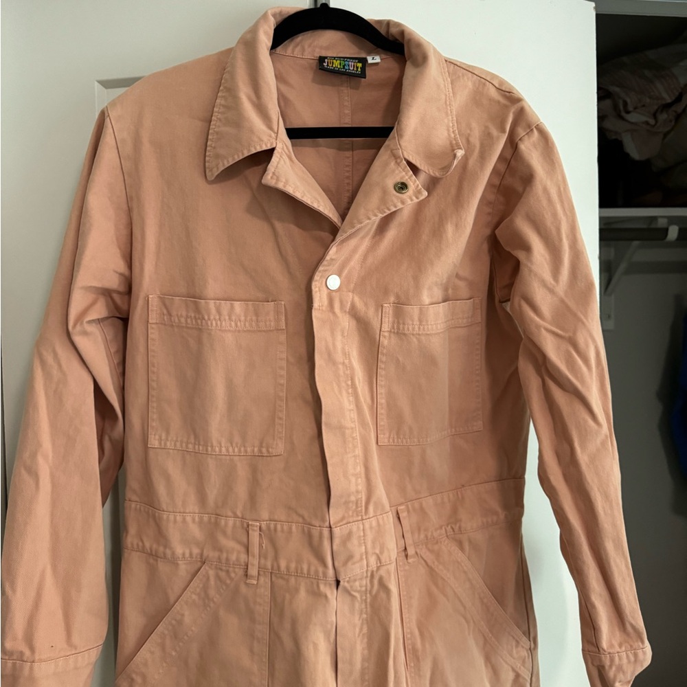 Big Bud Press Unisex Pink Cotton Jumpsuit size L long sleeve